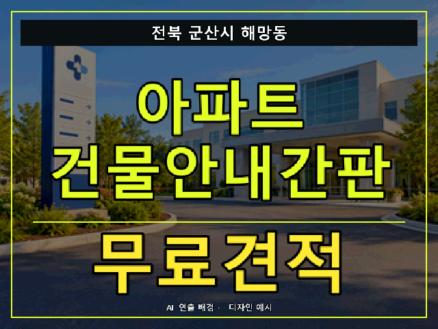 전북 군산시 해망동 아파트 건물안내간판 무료견적 안내 썸네일 · AI 연출 배경