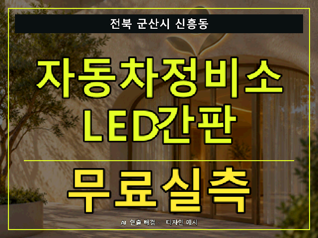 전북 군산시 신흥동 자동차정비소 LED간판 무료실측 안내 썸네일 · AI 연출 배경