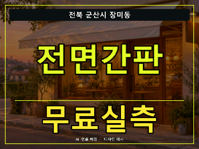 전북 군산시 장미동 전면간판 무료실측 안내 썸네일 · AI 연출 배경