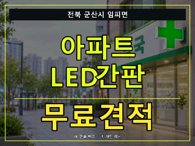 전북 군산시 임피면 아파트 LED간판 무료견적 안내 썸네일 · AI 연출 배경