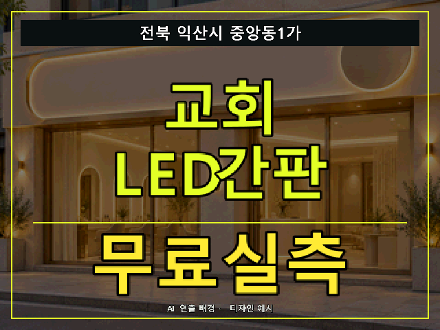 전북 익산시 중앙동1가 교회 LED간판 무료실측 안내 썸네일 · AI 연출 배경