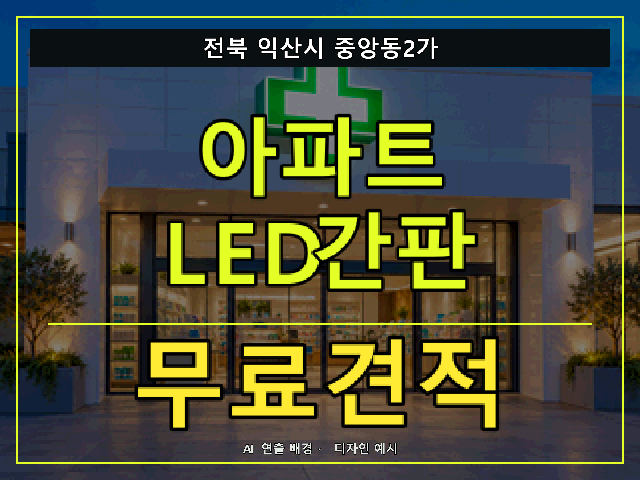전북 익산시 중앙동2가 아파트 LED간판 무료견적 안내 썸네일 · AI 연출 배경