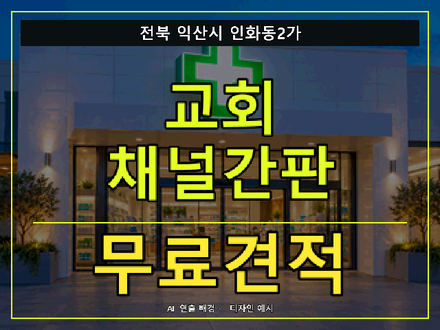 전북 익산시 인화동2가 교회 채널간판 무료견적 안내 썸네일 · AI 연출 배경