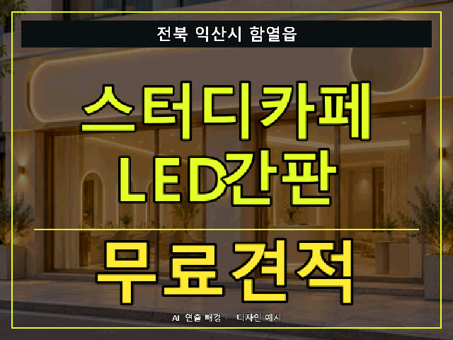 전북 익산시 함열읍 스터디카페 LED간판 무료견적 안내 썸네일 · AI 연출 배경