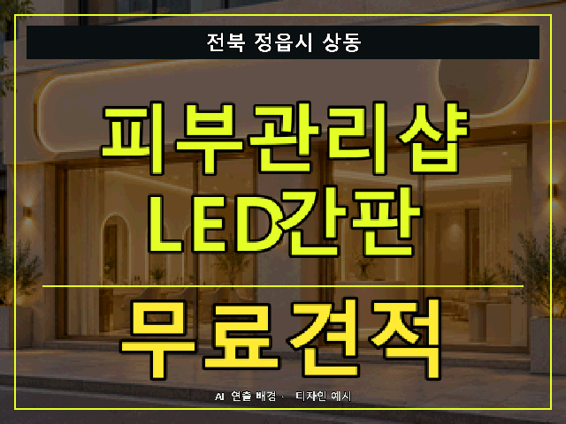 전북 정읍시 상동 피부관리샵 LED간판 무료견적 안내 썸네일 · AI 연출 배경