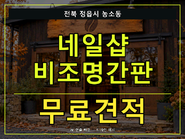 전북 정읍시 농소동 네일샵 비조명간판 무료견적 안내 썸네일 · AI 연출 배경