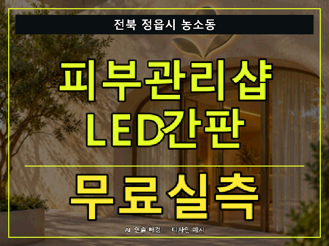 전북 정읍시 농소동 피부관리샵 LED간판 무료실측 안내 썸네일 · AI 연출 배경