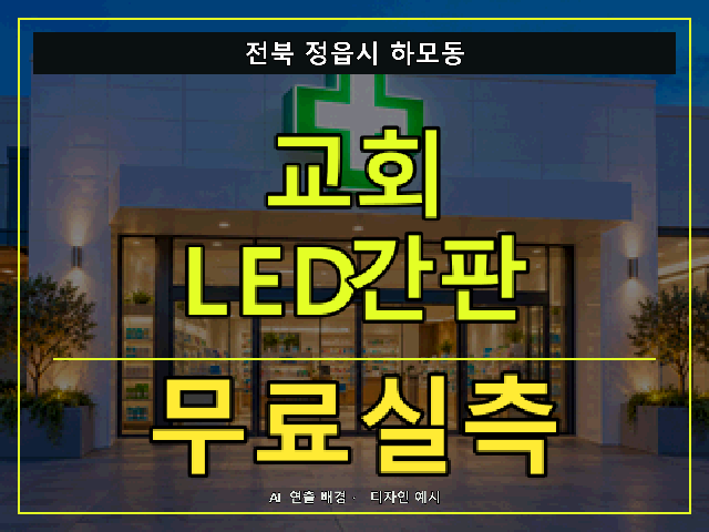 전북 정읍시 하모동 교회 LED간판 무료실측 안내 썸네일 · AI 연출 배경