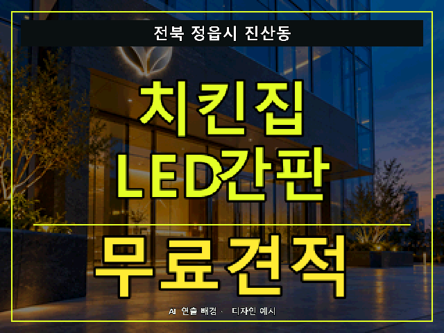 전북 정읍시 진산동 치킨집 LED간판 무료견적 안내 썸네일 · AI 연출 배경