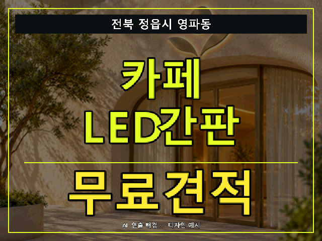 전북 정읍시 영파동 카페 LED간판 무료견적 안내 썸네일 · AI 연출 배경