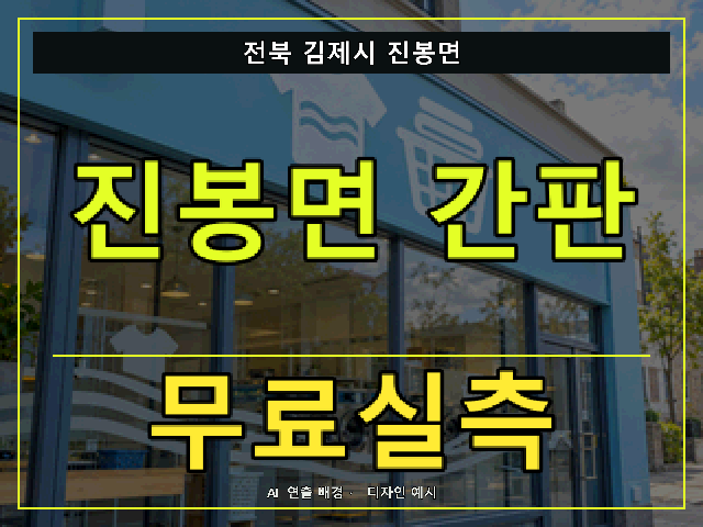 전북 김제시 진봉면 간판 제작 무료실측 안내 썸네일 · AI 연출 배경