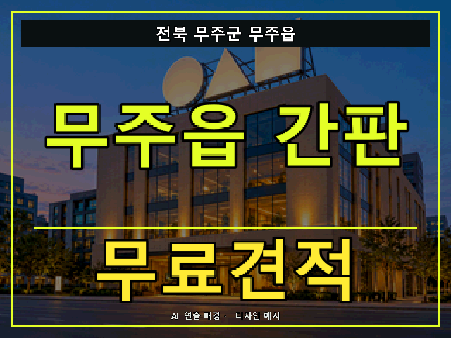 전북 무주군 무주읍 간판 제작 무료견적 안내 썸네일 · AI 연출 배경