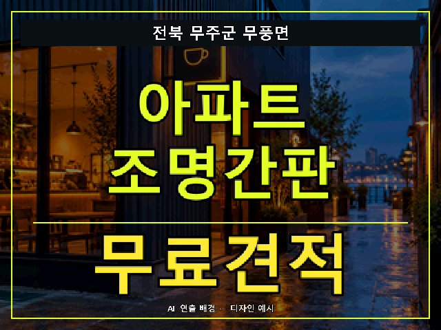 전북 무주군 무풍면 아파트 조명간판 무료견적 안내 썸네일 · AI 연출 배경
