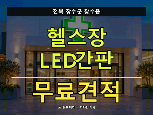 전북 장수군 장수읍 헬스장 LED간판 무료견적 안내 썸네일 · AI 연출 배경