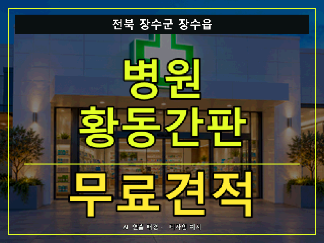 전북 장수군 장수읍 병원 황동간판 무료견적 안내 썸네일 · AI 연출 배경