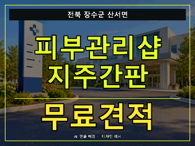 전북 장수군 산서면 피부관리샵 지주간판 무료견적 안내 썸네일 · AI 연출 배경