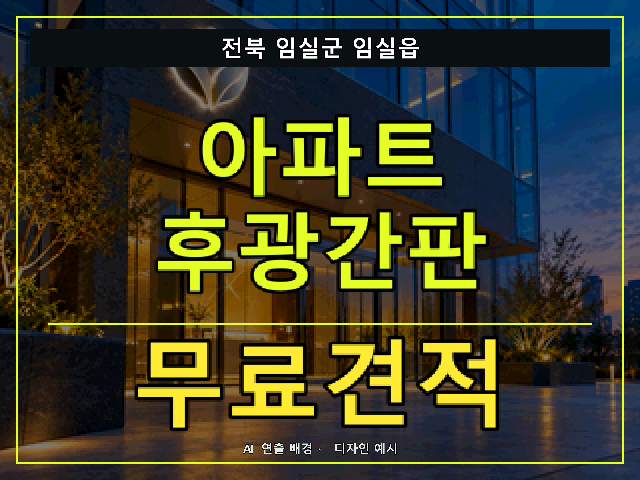 전북 임실군 임실읍 아파트 후광간판 무료견적 안내 썸네일 · AI 연출 배경