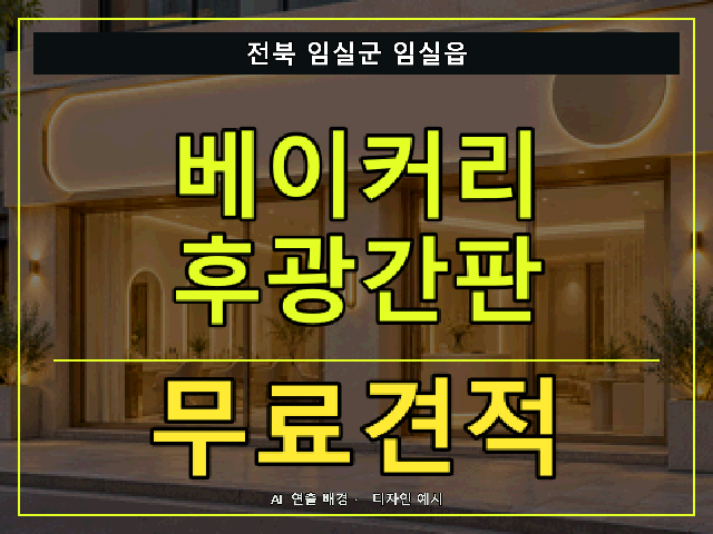 전북 임실군 임실읍 베이커리 후광간판 무료견적 안내 썸네일 · AI 연출 배경