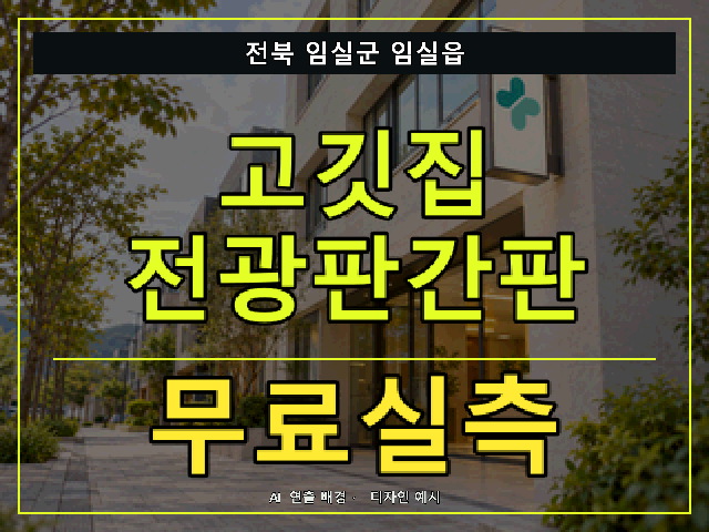전북 임실군 임실읍 고깃집 전광판간판 무료실측 안내 썸네일 · AI 연출 배경