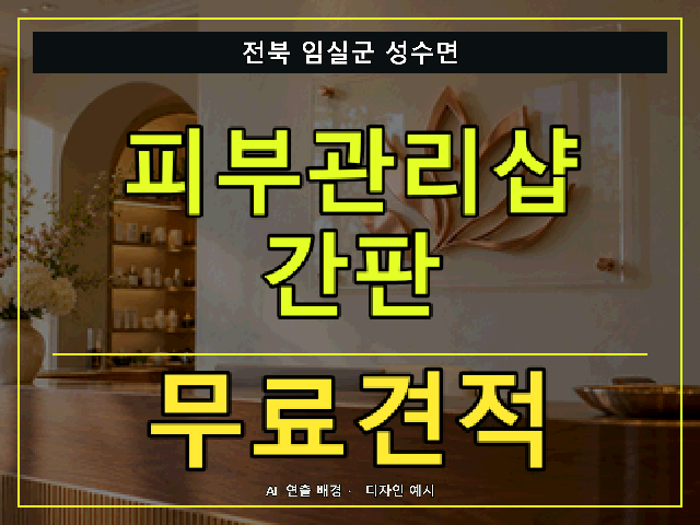 전북 임실군 성수면 피부관리샵 간판 무료견적 안내 썸네일 · AI 연출 배경