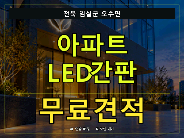 전북 임실군 오수면 아파트 LED간판 무료견적 안내 썸네일 · AI 연출 배경