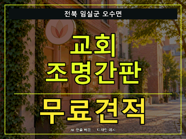 전북 임실군 오수면 교회 조명간판 무료견적 안내 썸네일 · AI 연출 배경