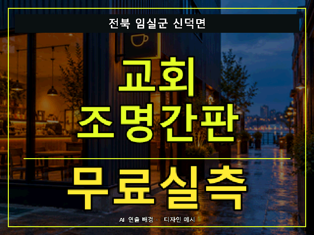 전북 임실군 신덕면 교회 조명간판 무료실측 안내 썸네일 · AI 연출 배경