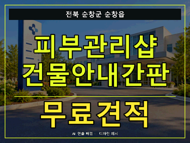전북 순창군 순창읍 피부관리샵 건물안내간판 무료견적 안내 썸네일 · AI 연출 배경