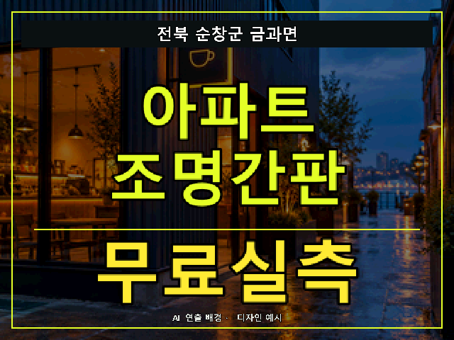 전북 순창군 금과면 아파트 조명간판 무료실측 안내 썸네일 · AI 연출 배경