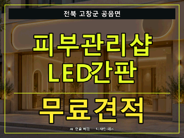 전북 고창군 공음면 피부관리샵 LED간판 무료견적 안내 썸네일 · AI 연출 배경