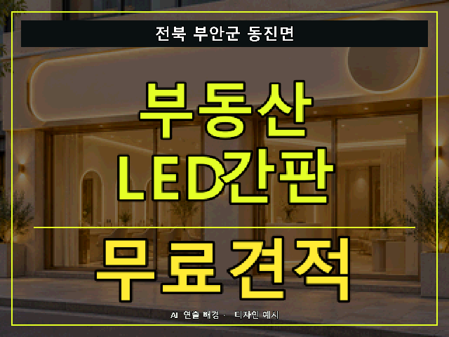 전북 부안군 동진면 부동산 LED간판 무료견적 안내 썸네일 · AI 연출 배경