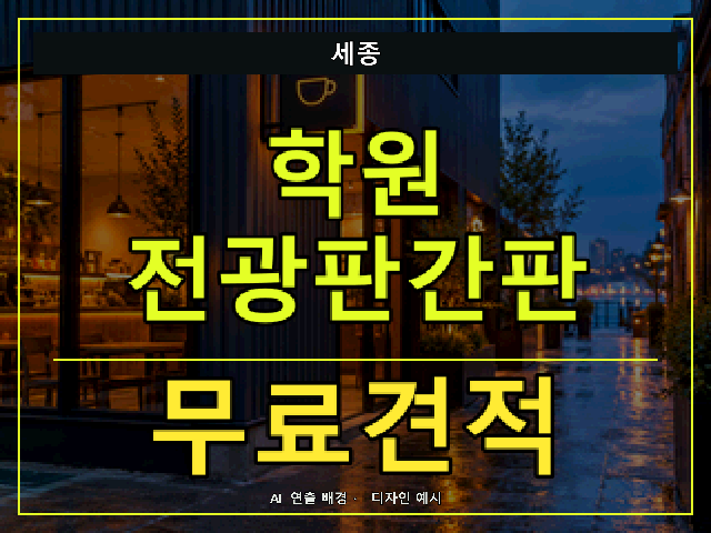 세종 학원 전광판간판 무료견적 안내 썸네일 · AI 연출 배경