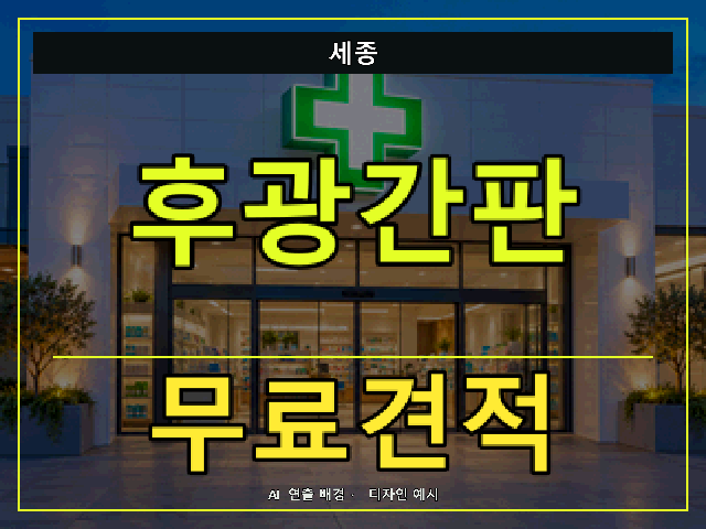 세종 후광간판 무료견적 안내 썸네일 · AI 연출 배경