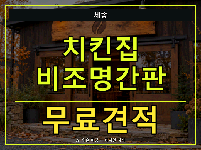 세종 치킨집 비조명간판 무료견적 안내 썸네일 · AI 연출 배경