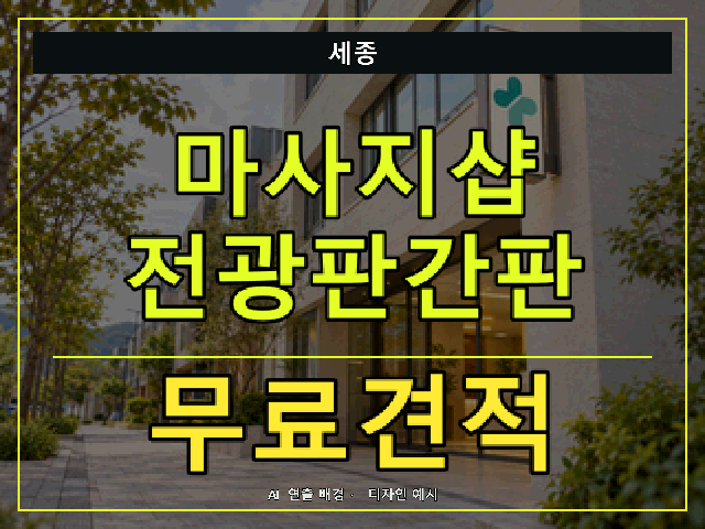 세종 마사지샵 전광판간판 무료견적 안내 썸네일 · AI 연출 배경
