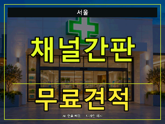 서울 채널간판 무료견적 안내 썸네일 · AI 연출 배경