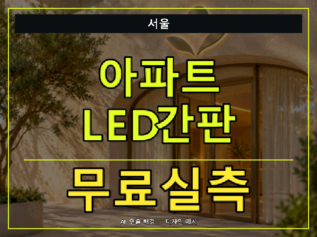 서울 아파트 LED간판 무료실측 안내 썸네일 · AI 연출 배경