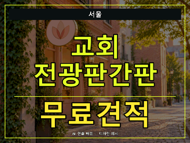 서울 교회 전광판간판 무료견적 안내 썸네일 · AI 연출 배경