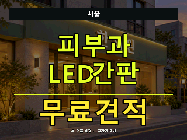 서울 피부과 LED간판 무료견적 안내 썸네일 · AI 연출 배경