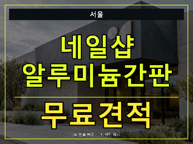 서울 네일샵 알루미늄간판 무료견적 안내 썸네일 · AI 연출 배경