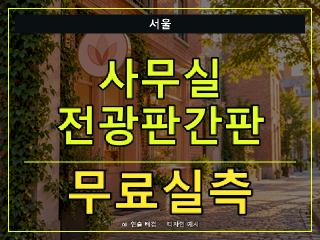 서울 사무실 전광판간판 무료실측 안내 썸네일 · AI 연출 배경