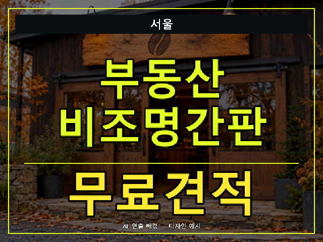 서울 부동산 비조명간판 무료견적 안내 썸네일 · AI 연출 배경