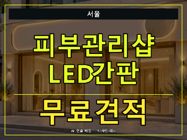 서울 피부관리샵 LED간판 무료견적 안내 썸네일 · AI 연출 배경