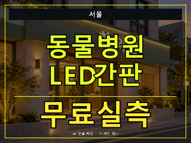서울 동물병원 LED간판 무료실측 안내 썸네일 · AI 연출 배경