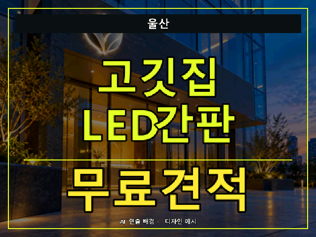 울산 고깃집 LED간판 무료견적 안내 썸네일 · AI 연출 배경