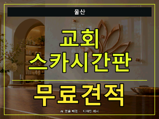 울산 교회 스카시간판 무료견적 안내 썸네일 · AI 연출 배경
